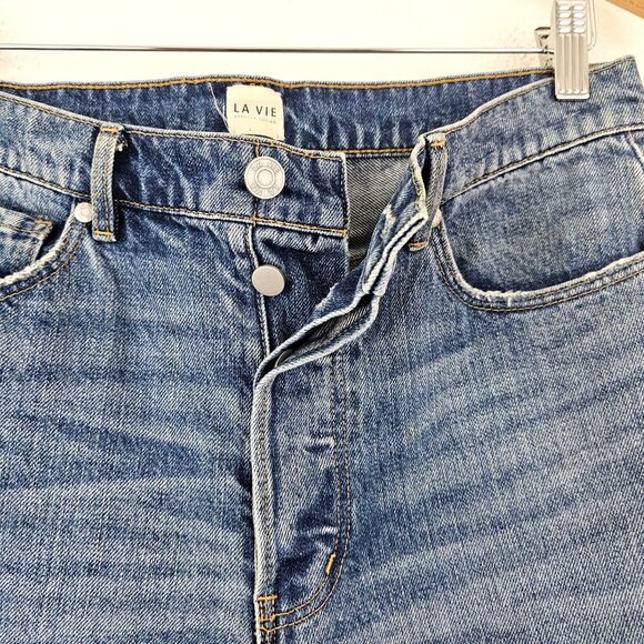 La Vie Rebecca Taylor Jeans Sz 29 Boho Patchwork Denim Straight Leg Button Fly - Picture 3 of 15